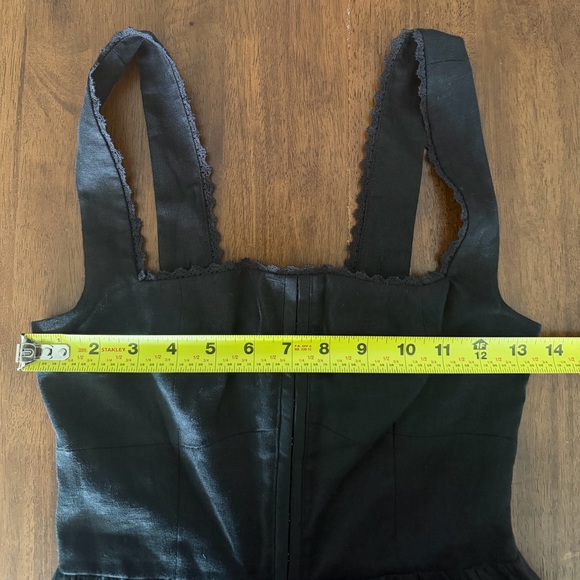 NWT Reformation Tagliatelle Linen Dress in Black - Picture 12 of 13